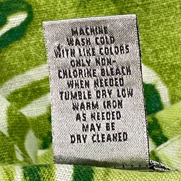 CHICO'S (NEW) Woven 3/4 Sleeve Linen Button Front Paisley Blouse, Lime Green- XL - Picture 9 of 9